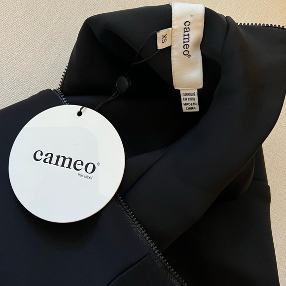 New Cameo Black Midi Dress with High Collar - Picture 5 of 13